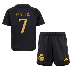 Real Madrid Vinicius Junior #7 Koszulka Trzecich Dziecięca 2023-24 Krótki Rękaw (+ Krótkie spodenki)